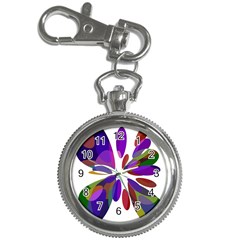 Colorful Abstract Flower Key Chain Watches by Valentinaart