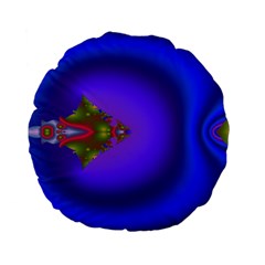Into The Blue Fractal Standard 15  Premium Flano Round Cushions by Fractalsandkaleidoscopes