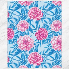 Blue & Pink Floral Canvas 16  X 20   by TanyaDraws