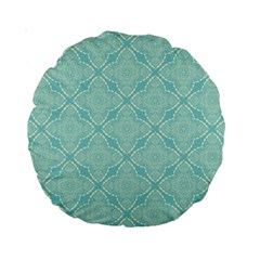Light Blue Lattice Pattern Standard 15  Premium Round Cushions by TanyaDraws