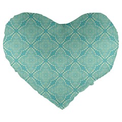 Light Blue Lattice Pattern Large 19  Premium Heart Shape Cushions by TanyaDraws