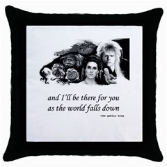 Labyrinth Black Throw Pillow Case by GlamourG33k
