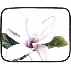 White Magnolia Pencil Drawing Art Fleece Blanket (mini) by picsaspassion