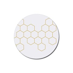 Honeycomb Pattern Graphic Design Rubber Coaster (round) by picsaspassion