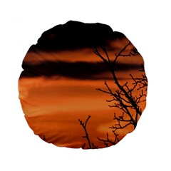 Tree Branches And Sunset Standard 15  Premium Round Cushions by picsaspassion
