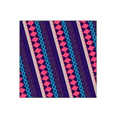 Purple And Pink Retro Geometric Pattern Satin Bandana Scarf by DanaeStudio