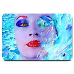 Swimming Into The Blue Large Doormat  by icarusismartdesigns