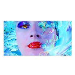 Swimming Into The Blue Satin Shawl by icarusismartdesigns