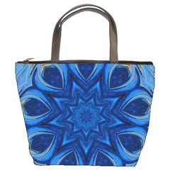 Blue Blossom Mandala Bucket Bags by designworld65