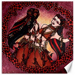 Gemini Tribal Twins Canvas 12  X 12   by BubbSnugg