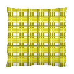 Yellow Plaid Pattern Standard Cushion Case (two Sides) by Valentinaart