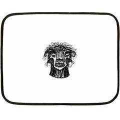 Fantasy Monster Head Drawing Fleece Blanket (mini) by dflcprints