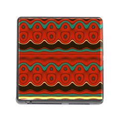 Orange Black And Blue Pattern Memory Card Reader (square) by digitaldivadesigns