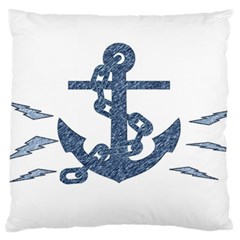 Anchor Pencil Drawing Art Large Flano Cushion Case (one Side) by picsaspassion