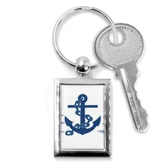 Blue Anchor Oil Painting Art Key Chains (rectangle)  by picsaspassion