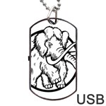 Mammoth Elephant Strong Dog Tag USB Flash (Two Sides)  Front
