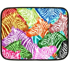 Zebra Colorful Abstract Collage Double Sided Fleece Blanket (mini)  by Amaryn4rt