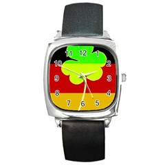 Irish German Germany Ireland Funny St Patrick Flag Square Metal Watch by yoursparklingshop