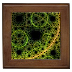 Abstract Circles Yellow Black Framed Tiles by Amaryn4rt