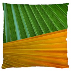 Pattern Colorful Palm Leaves Large Cushion Case (two Sides) by Amaryn4rt