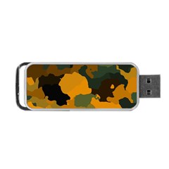 Background For Scrapbooking Or Other Camouflage Patterns Orange And Green Portable Usb Flash (two Sides) by Nexatart