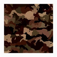 Background For Scrapbooking Or Other Camouflage Patterns Beige And Brown Medium Glasses Cloth (2-side) by Nexatart