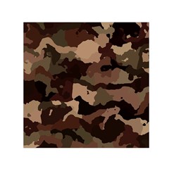 Background For Scrapbooking Or Other Camouflage Patterns Beige And Brown Small Satin Scarf (square) by Nexatart