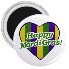 Happy Mardi Gras Logo 3  Magnets by dflcprints