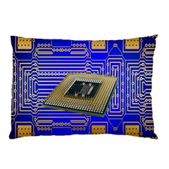 Processor Cpu Board Circuits Pillow Case (two Sides) by Nexatart