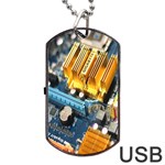 Technology Computer Chips Gigabyte Dog Tag USB Flash (One Side) Front