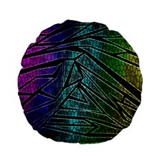 Abstract Background Rainbow Metal Standard 15  Premium Flano Round Cushions by Nexatart