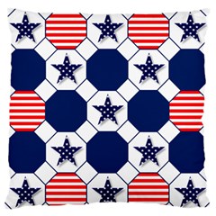 Patriotic Symbolic Red White Blue Large Flano Cushion Case (one Side) by Nexatart