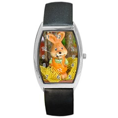 Easter Hare Easter Bunny Barrel Style Metal Watch by Nexatart