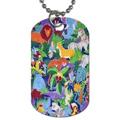 Animated Safari Animals Background Dog Tag (one Side) by Nexatart
