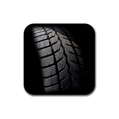 Auto Black Black And White Car Rubber Square Coaster (4 Pack)  by Nexatart