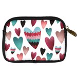 You Are My Beat / Pink And Teal Hearts Pattern (white)  Digital Camera Cases Back