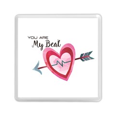 You Are My Beat / Pink And Teal Hearts Pattern (white)  Memory Card Reader (square)  by FashionFling