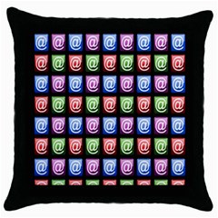 Email At Internet Computer Web Throw Pillow Case (black) by Nexatart