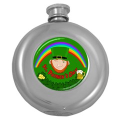 St  Patrick s Day Round Hip Flask (5 Oz) by Valentinaart