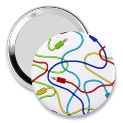 Colorful Audio Cables 3  Handbag Mirrors by Valentinaart