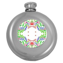 Holiday Festive Background With Space For Writing Round Hip Flask (5 Oz) by Nexatart