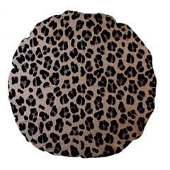 Background Pattern Leopard Large 18  Premium Flano Round Cushions by Amaryn4rt