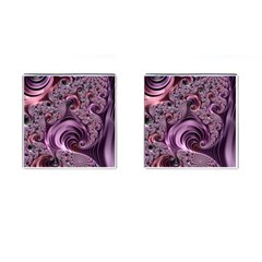 Purple Abstract Art Fractal Art Fractal Cufflinks (square) by Amaryn4rt