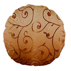 Texture Material Textile Gold Large 18  Premium Round Cushions by Amaryn4rt