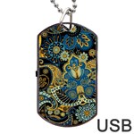 Retro Ethnic Background Pattern Vector Dog Tag USB Flash (Two Sides) Back