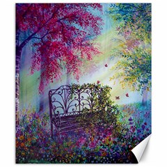 Bench In Spring Forest Canvas 20  X 24   by Amaryn4rt