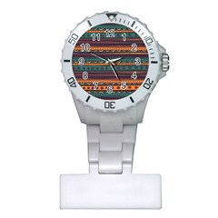 Ethnic Style Tribal Patterns Graphics Vector Plastic Nurses Watch by Amaryn4rt