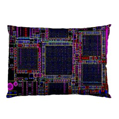 Technology Circuit Board Layout Pattern Pillow Case (two Sides) by Amaryn4rt