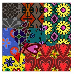 Patchwork Collage Large Satin Scarf (square) by Simbadda