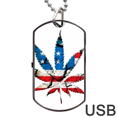 Marijuana Dog Tag Usb Flash (two Sides) by boho